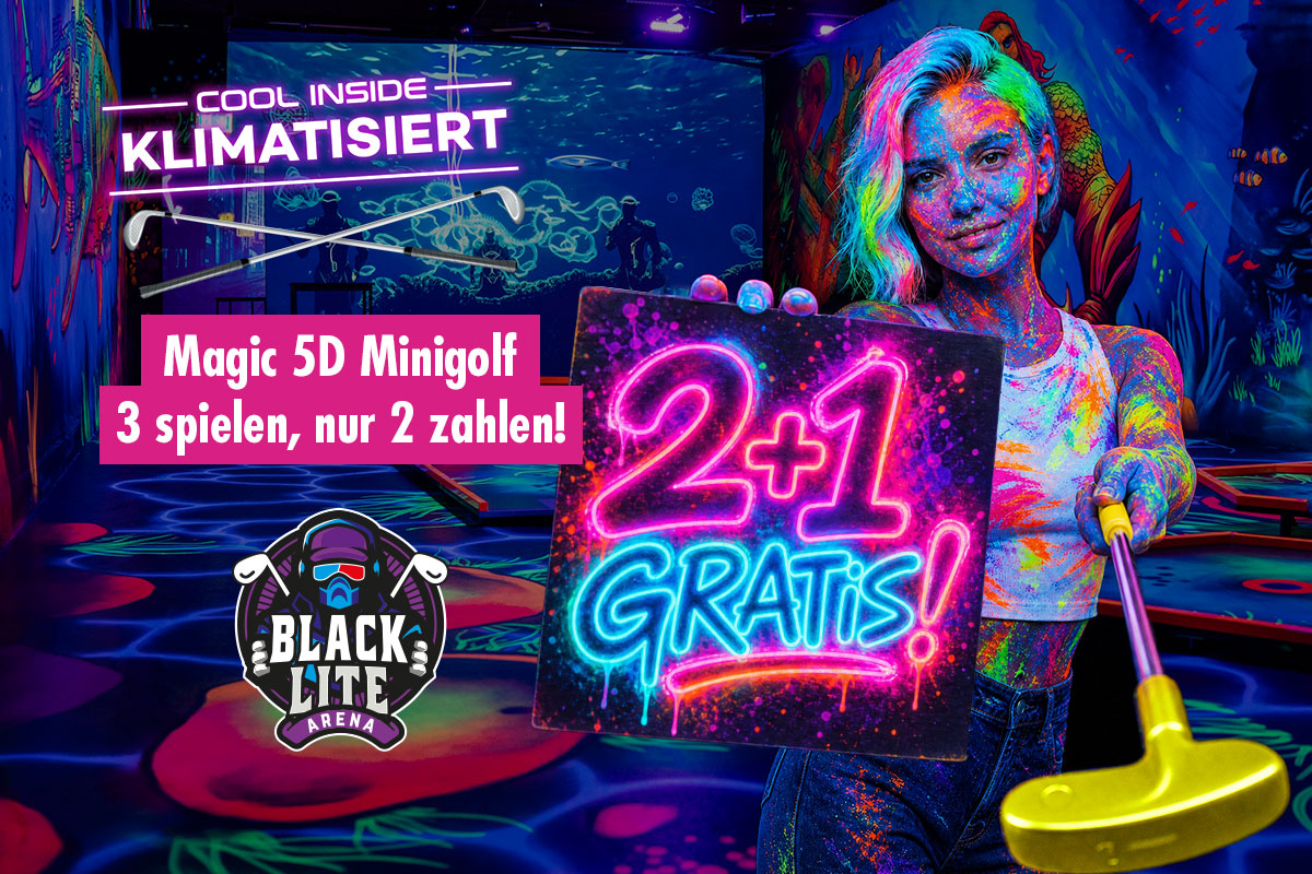 Blacklite Arena | 2+1 Aktion
